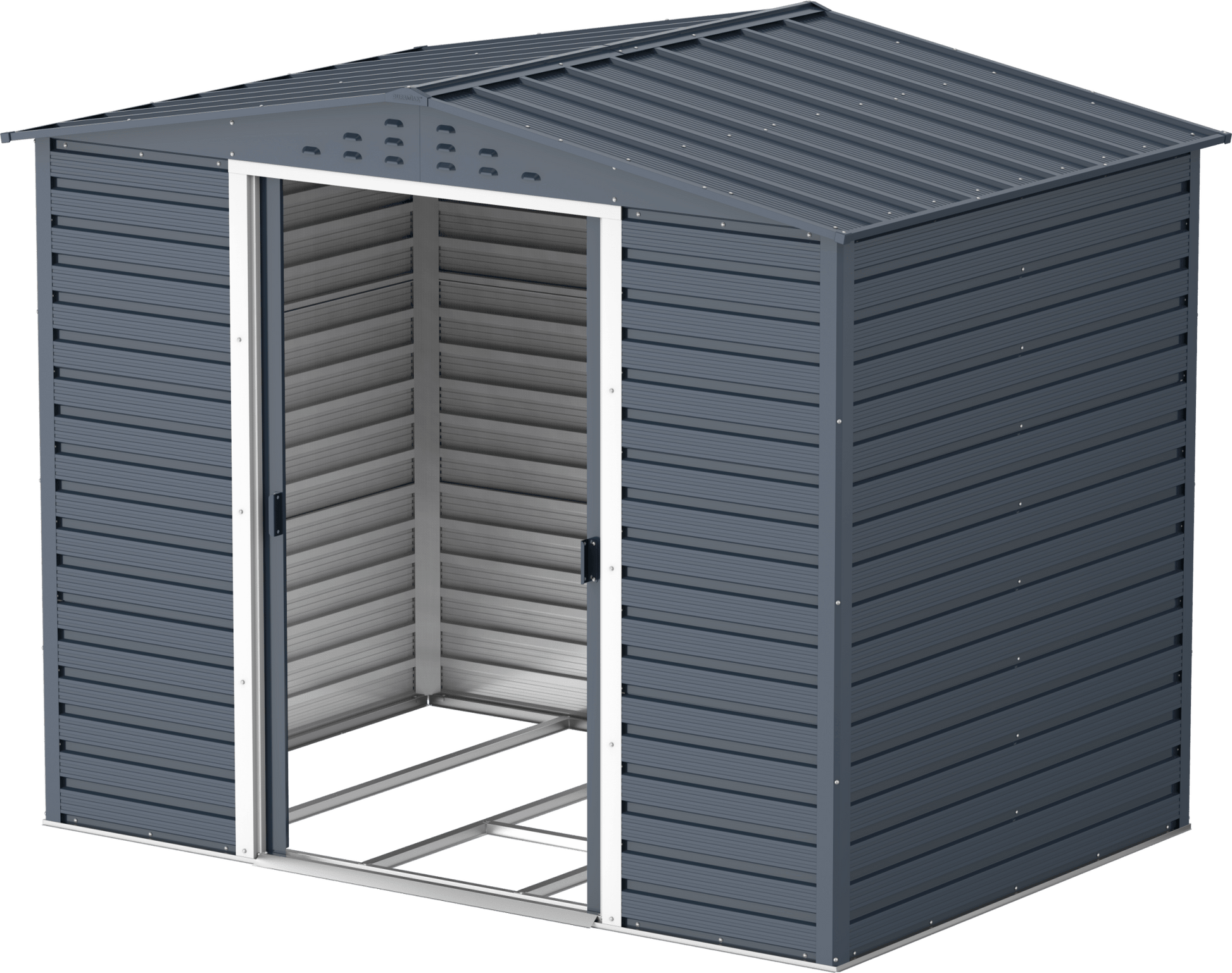 Caseta de jardín Alpine 8x6 - 261,7x183x209 cm y 4,37 m² - Gris Antracita - Ibercasetas