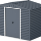 Caseta de jardín Alpine 8x6 - 261,7x183x209 cm y 4,37 m² - Gris Antracita - Ibercasetas