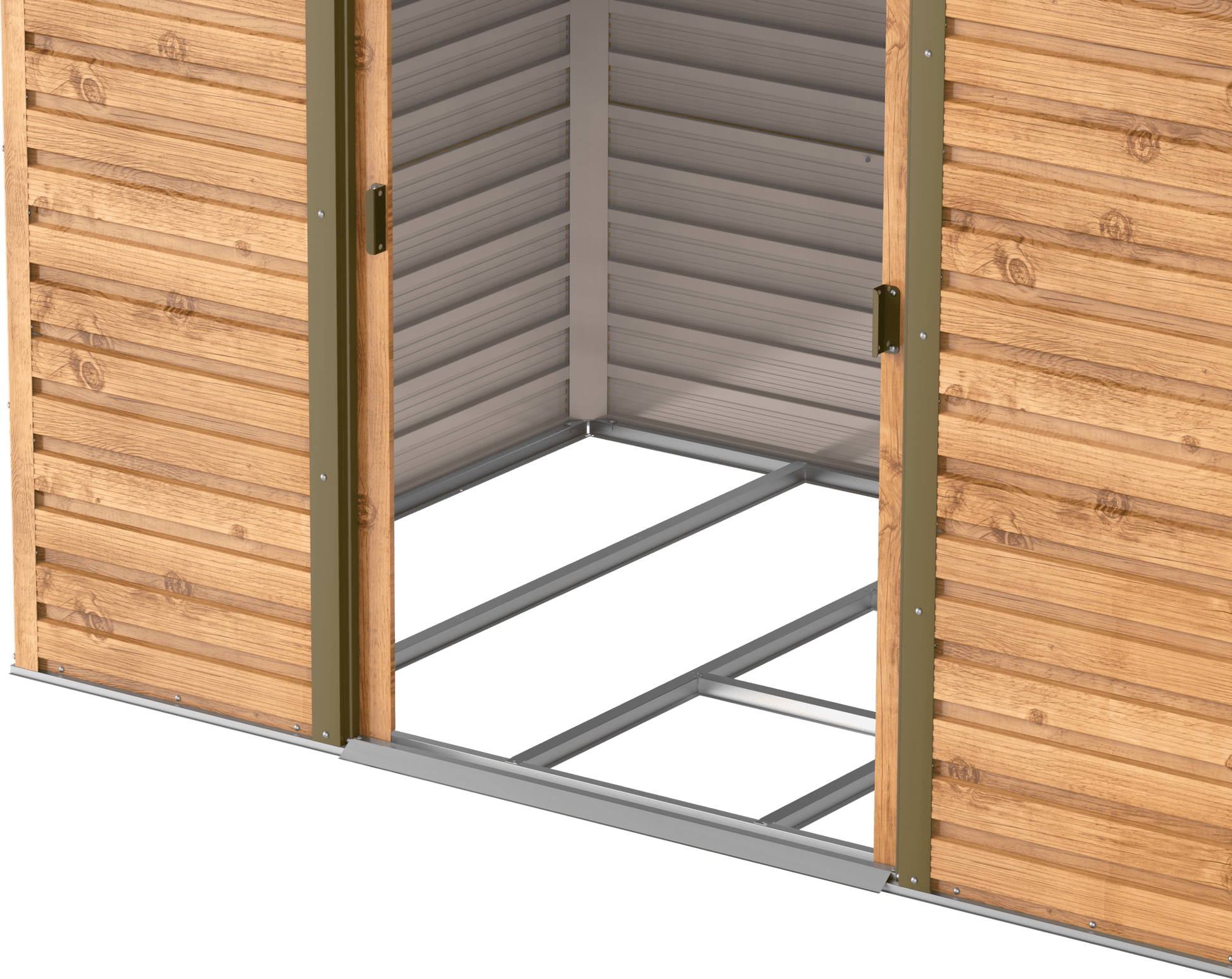 Caseta de jardín Alpine 8x6 - 261,7x183x209 cm y 4,37 m² - Imitación Madera - Ibercasetas