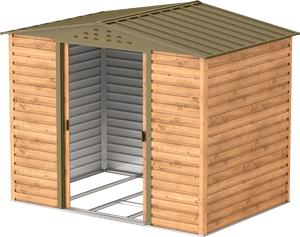 Caseta de jardín Alpine 8x6 - 261,7x183x209 cm y 4,37 m² - Imitación Madera - Ibercasetas