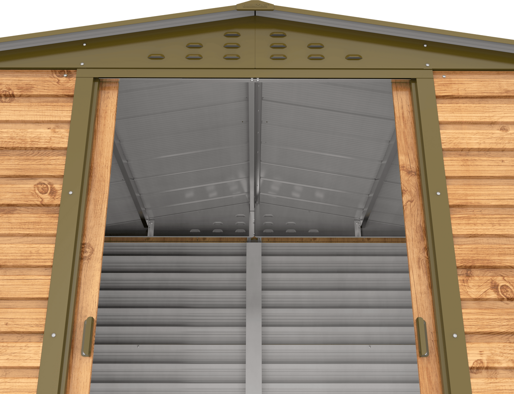 Caseta de jardín Alpine 8x6 - 261,7x183x209 cm y 4,37 m² - Imitación Madera - Ibercasetas