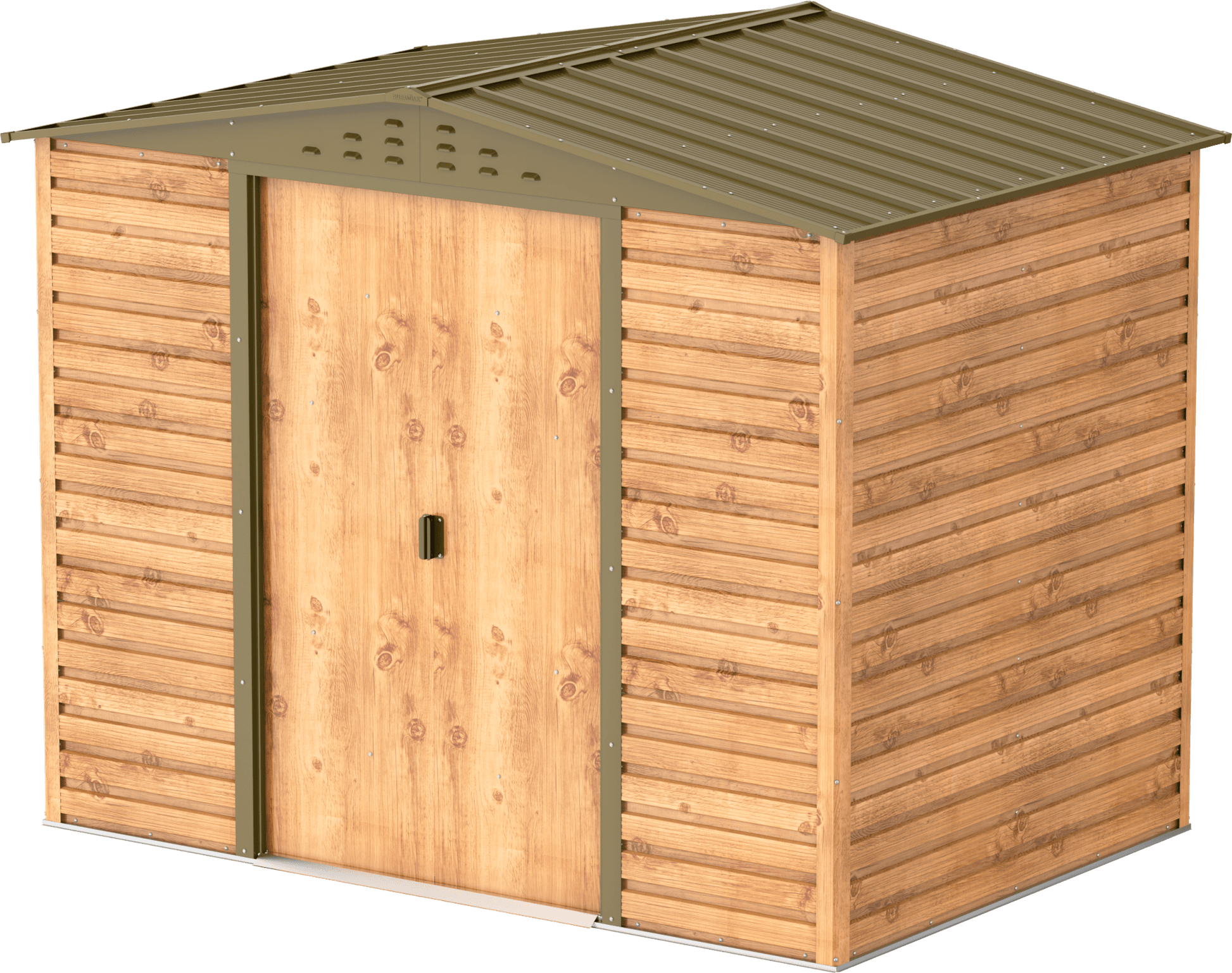 Caseta de jardín Alpine 8x6 - 261,7x183x209 cm y 4,37 m² - Imitación Madera - Ibercasetas