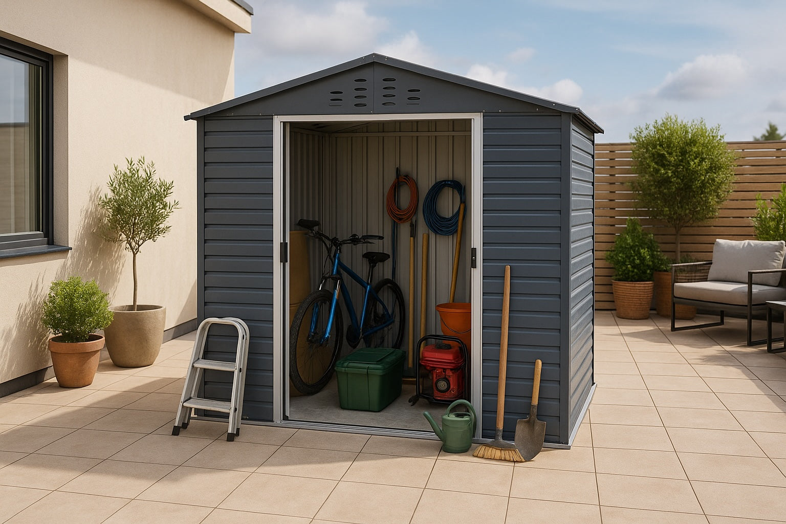 Caseta metálica Alpine 10x8 Gris Antracita