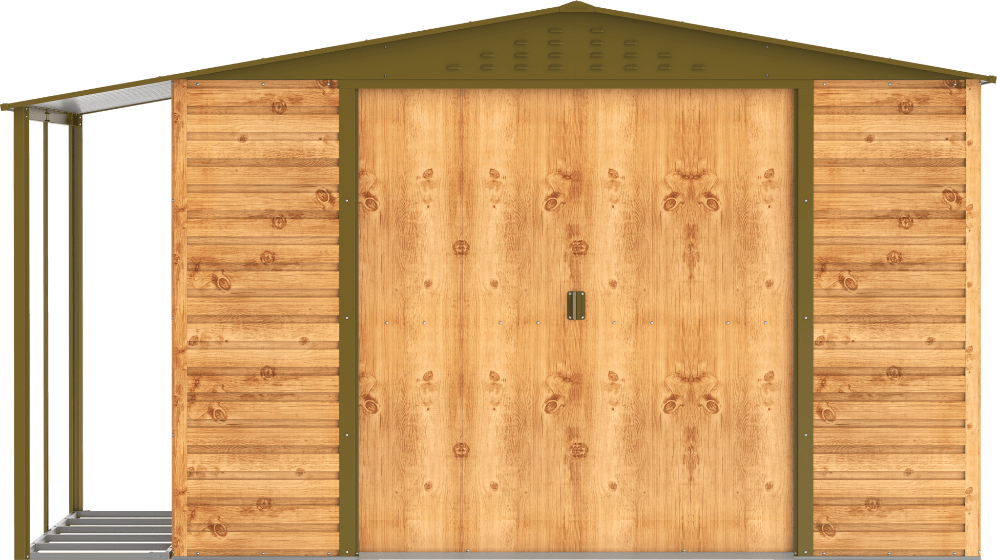 Extensión lateral de casetas de jardín Duramax Alpine 10×10 Imitación Madera - Ibercasetas