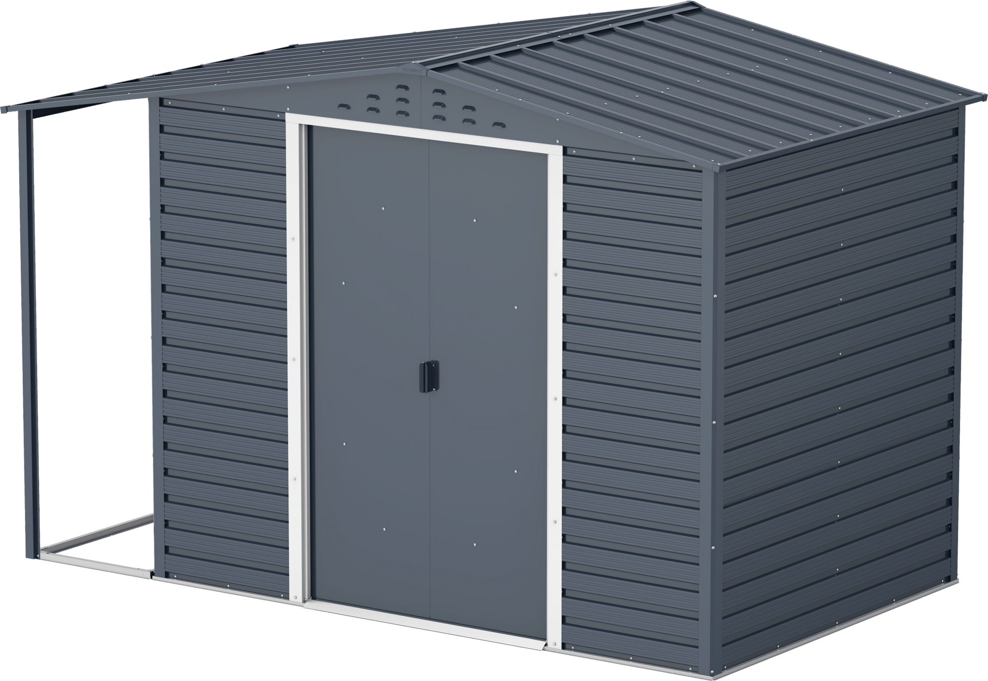 Extensión lateral de casetas de jardín Duramax Alpine 8×6 Antracita - Ibercasetas