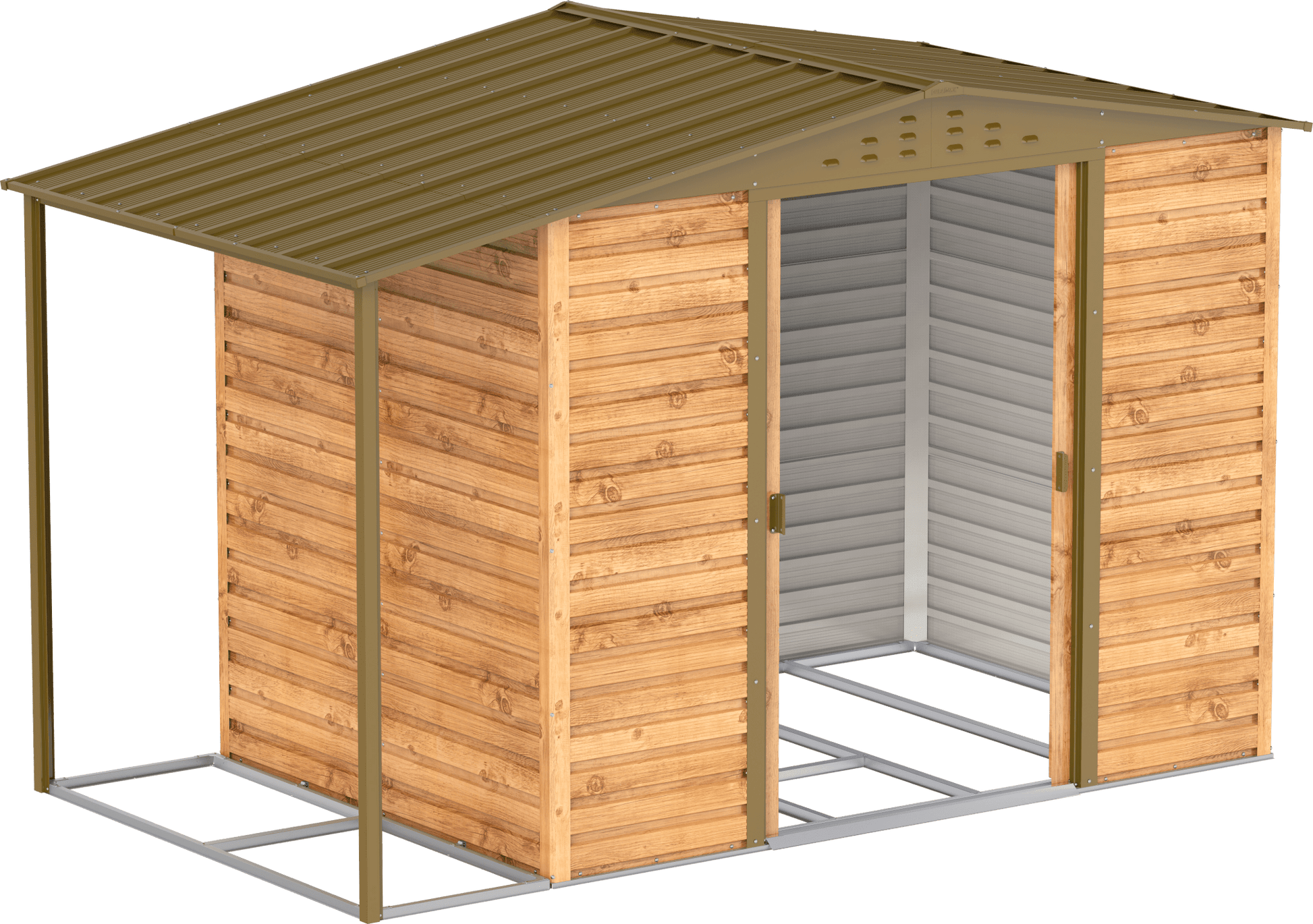 Extensión lateral de casetas de jardín Duramax Alpine 8×6 Imitación Madera - Ibercasetas