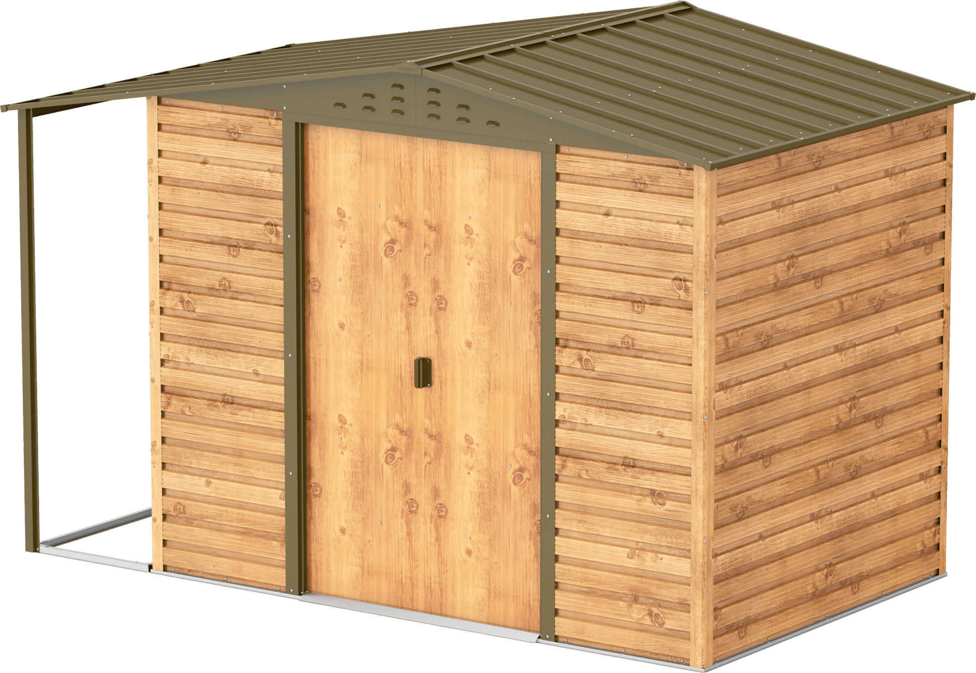 Extensión lateral de casetas de jardín Duramax Alpine 8×6 Imitación Madera - Ibercasetas