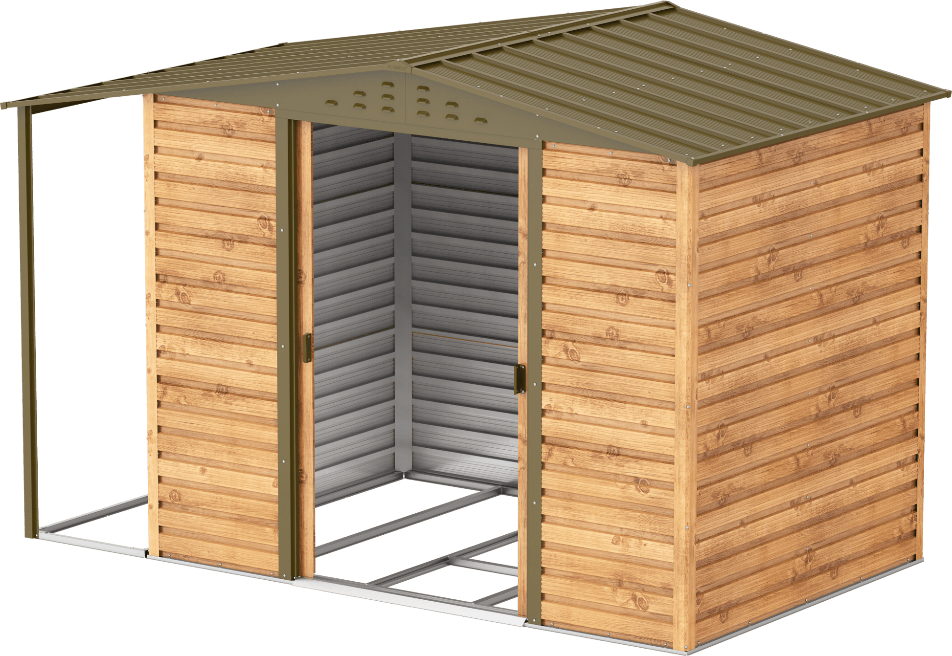 Extensión lateral de casetas de jardín Duramax Alpine 8×6 Imitación Madera - Ibercasetas
